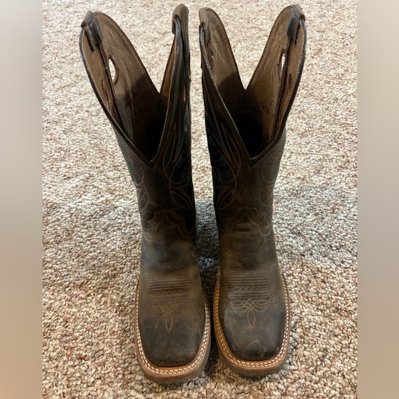 Women’s Cowboy Boots - Double H Women’s Grace 12” Wide Square Toe Roper Boots - Picture 2 of 5